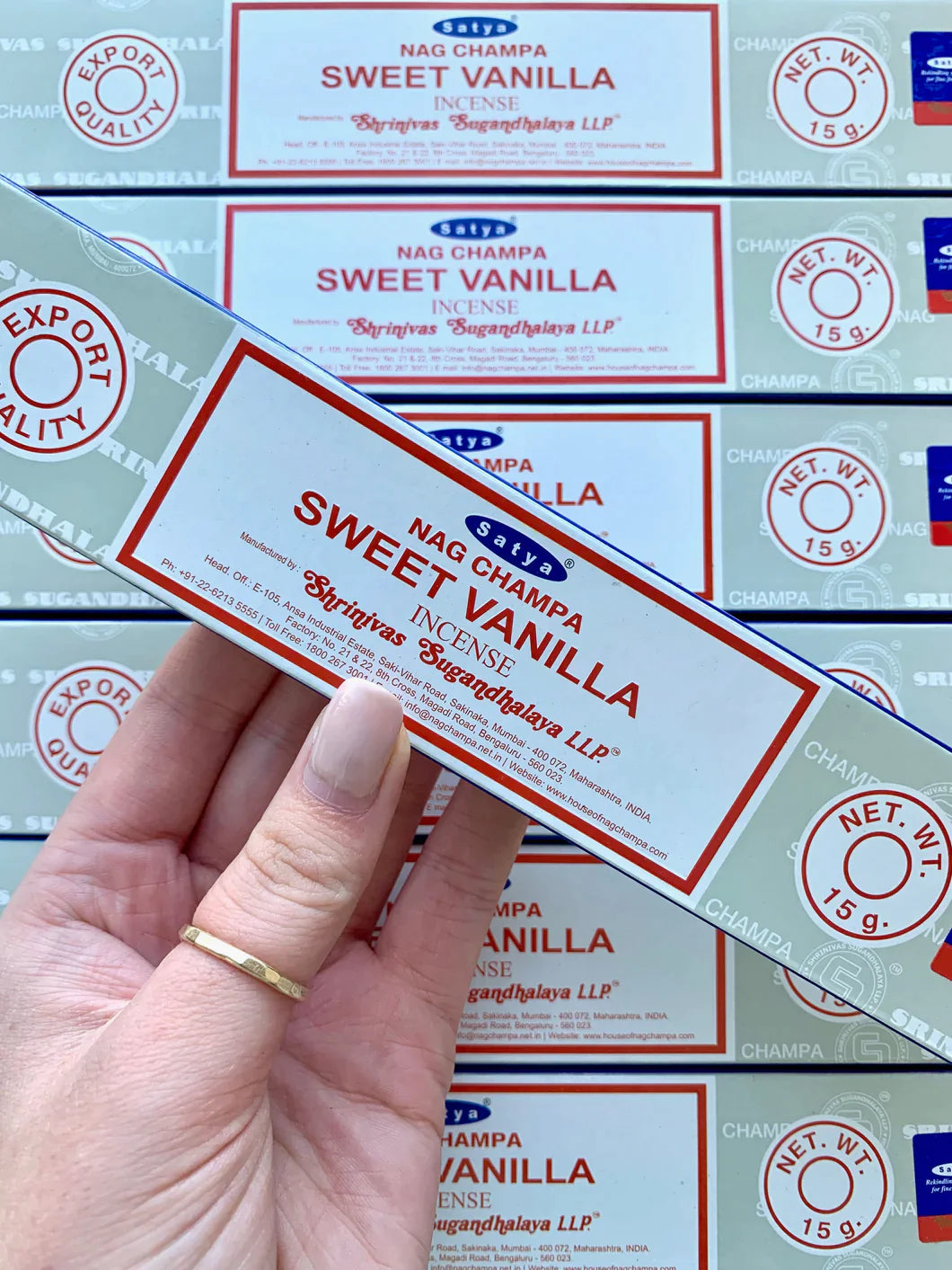 SATYA NAG CHAMPA SWEET VANILLA INCENSE 12 CT