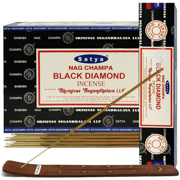 SATYA NAG CHAMPA BLACK DIAMOND INCENSE 12 CT