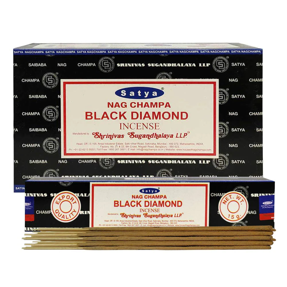 SATYA NAG CHAMPA BLACK DIAMOND INCENSE 12 CT