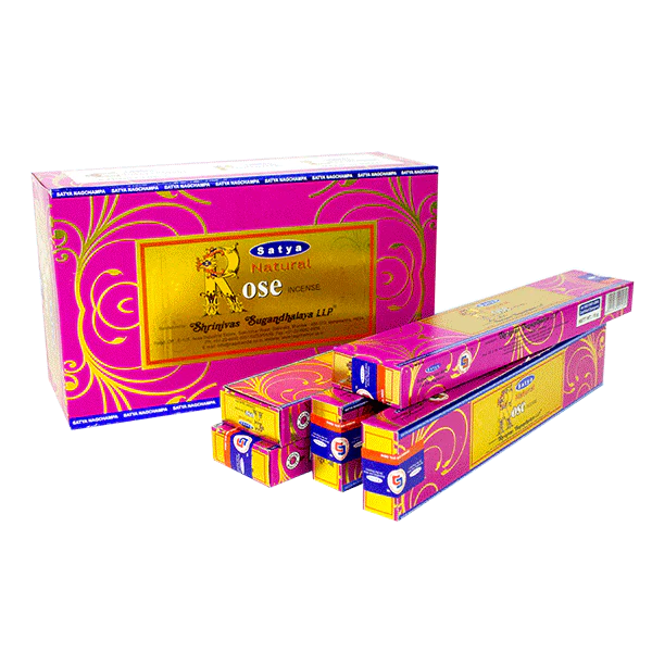 SATYA NAG CHAMPA NATURAL ROSE INCENSE 12 CT