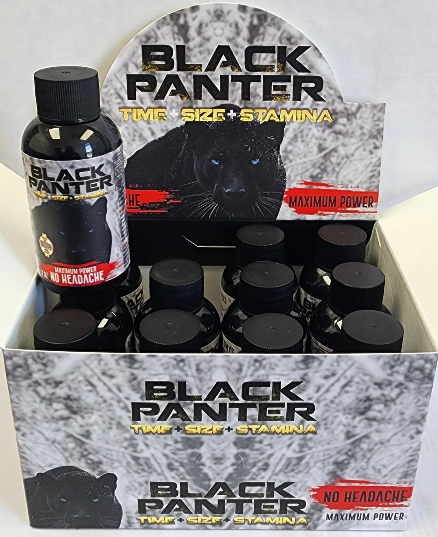 Rhino Shots 2oz 12pk Display Black panter