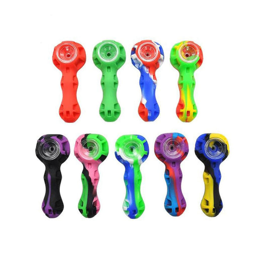 SILICONE PIPE WITH GLASS BOWL 20 PC ($3.99 EA)