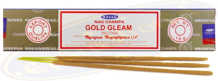 SATYA NAG CHAMPA GOLD GLEAM INCENSE 12 CT