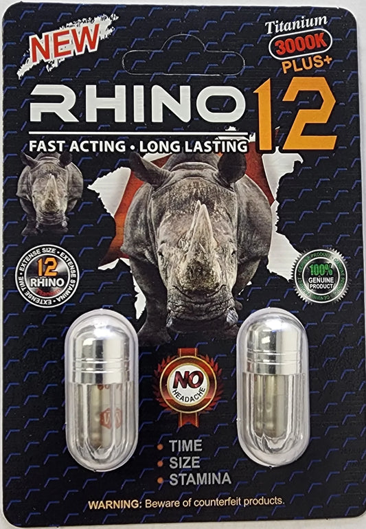 Rhino 12 3000k Double pills $3.99 EA