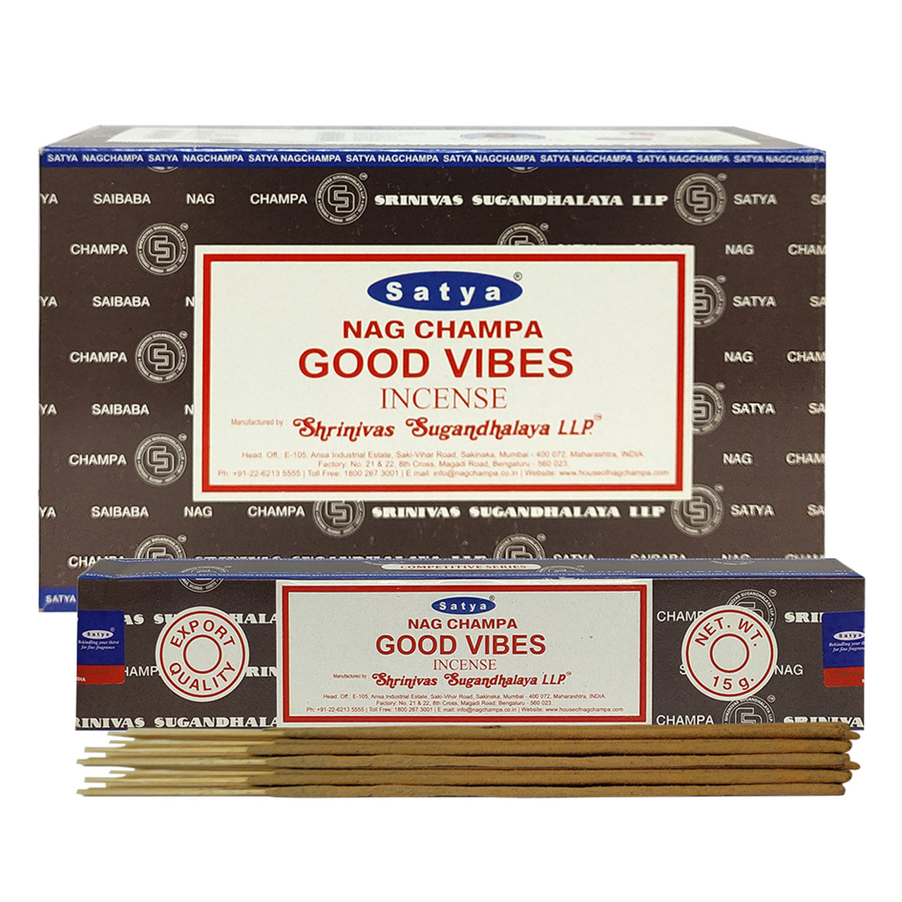 SATYA - GOOD VIBES INCENSE STICKS - 12CT