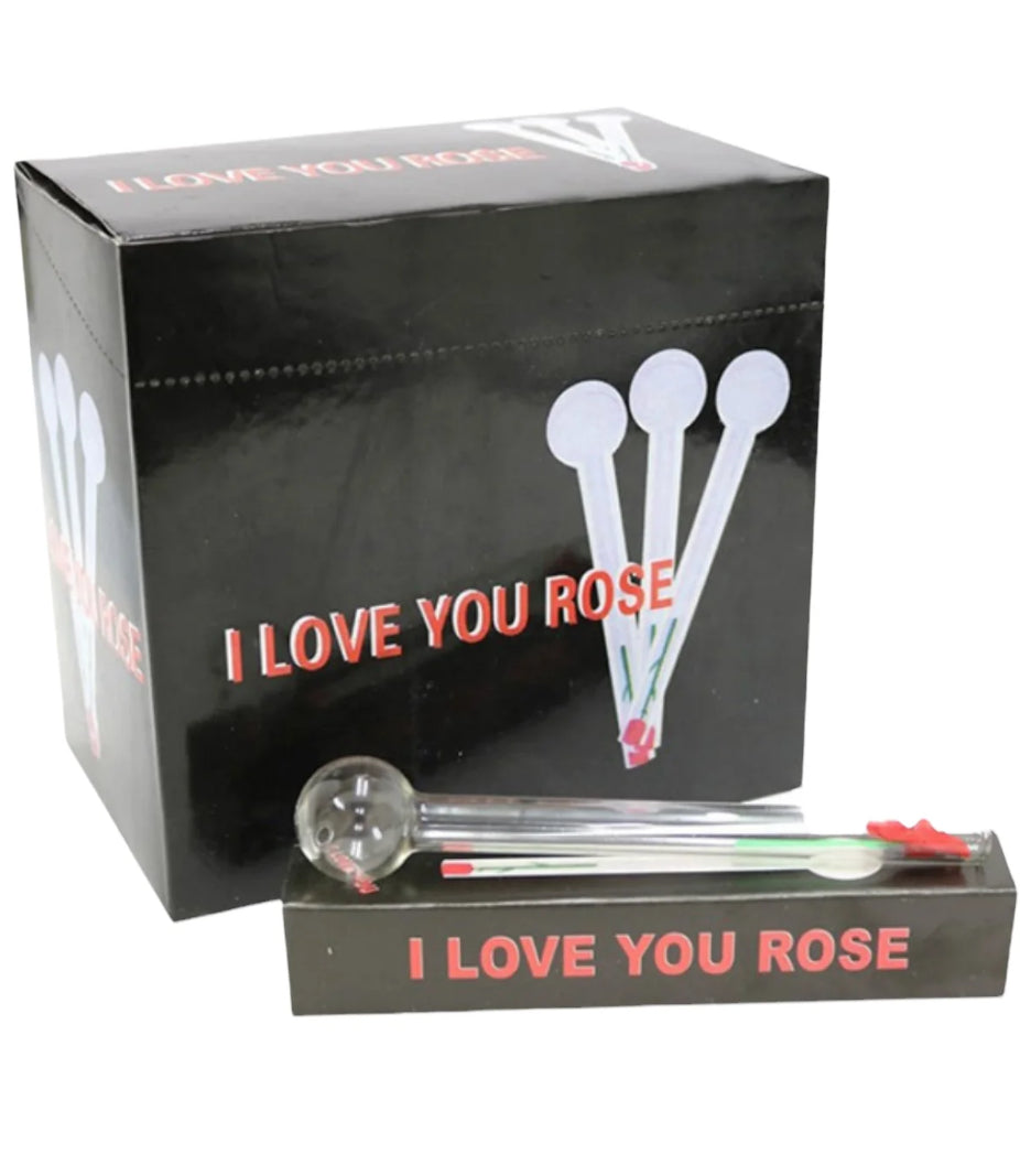 I LOVE YOU GLASS ROSE 24CT 6”