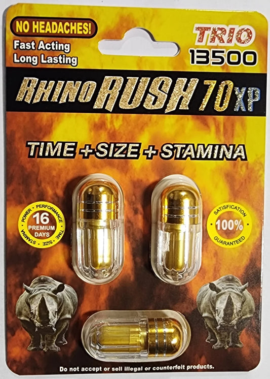 Rhino Rush 70 XP 3 pills $4.99 EA