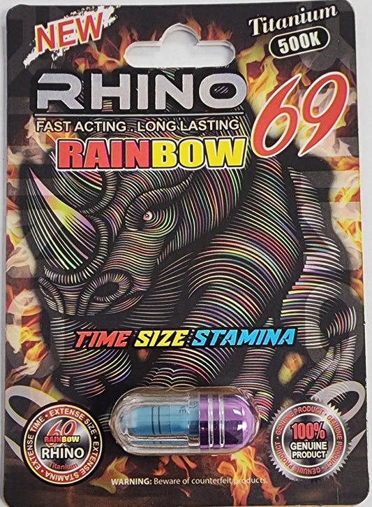 Rhino 69 500K Rainbow 1 Capsule $2.99 EA