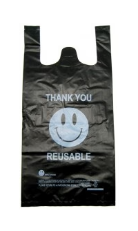 REUSABLE PLASTIC BAG 10"X5" - BLACK (MEDIUM)