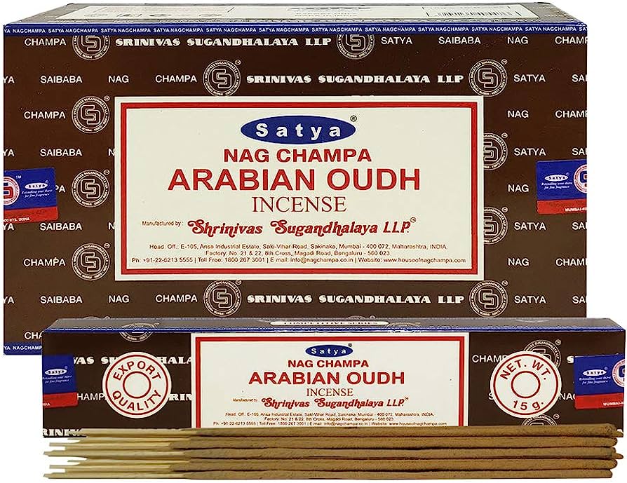 SATYA NAG CHAMPA ARABIAN OUDH INCENSE STICKS 12 CT