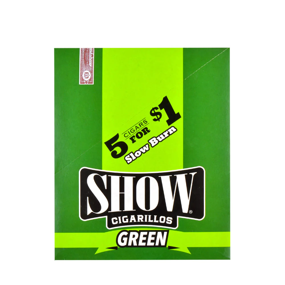 SHOW CIGARILLOS 5 FOR $1.49 X 15 POUCHES/GREEN SWEET