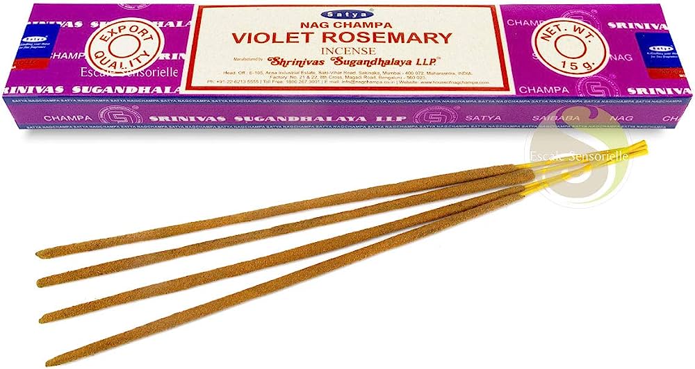 SATYA NAG CHAMPA VIOLET ROSEMARY INCENSE 12 CT