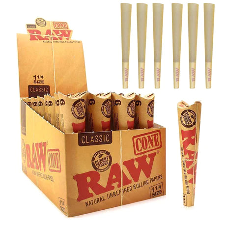 RAW CONE CLASSIC 1 1/4 6 PK