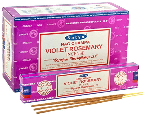 SATYA NAG CHAMPA VIOLET ROSEMARY INCENSE 12 CT