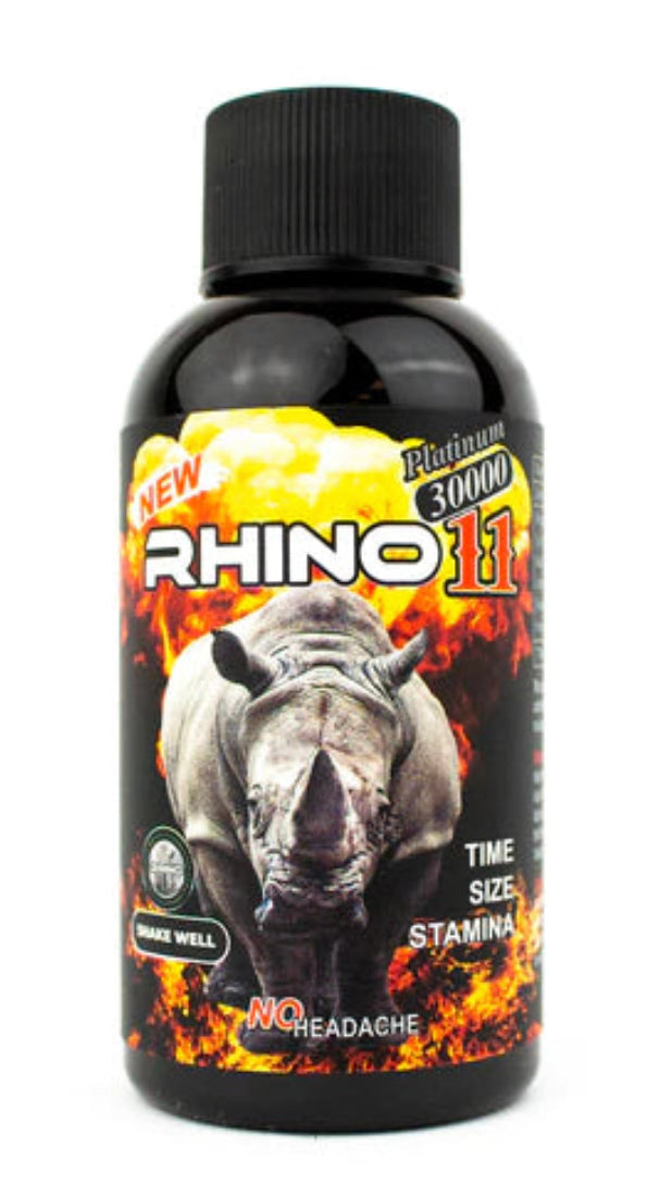 Rhino Shots 2oz 12pk Display Rhino 11 Platinum 30000k