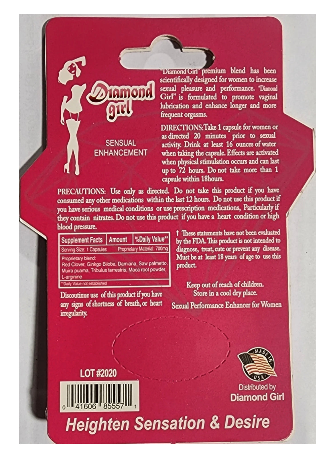 Rhino diamond girl single pills 1ct  $2.99 EA