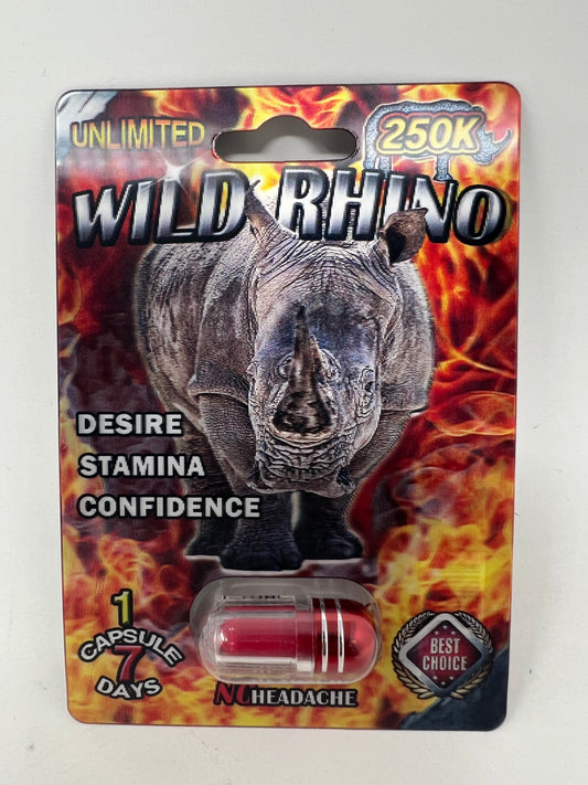 WILD RHINO 250K SINGLE CAPS 24PK ($2.99 EA)