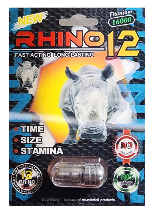 Rhino 12 single pills 1ct  $2.99 EA