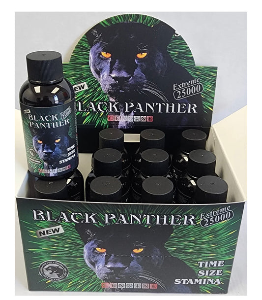 Rhino Shots 2oz 12pk Black Panther 25000k