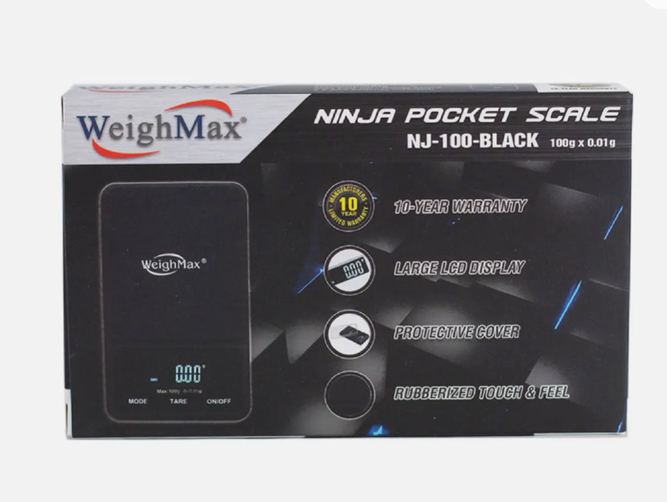 SCALE WEIGHMAX NJ-100 BLACK DIGITAL POCKET SCALE 100G