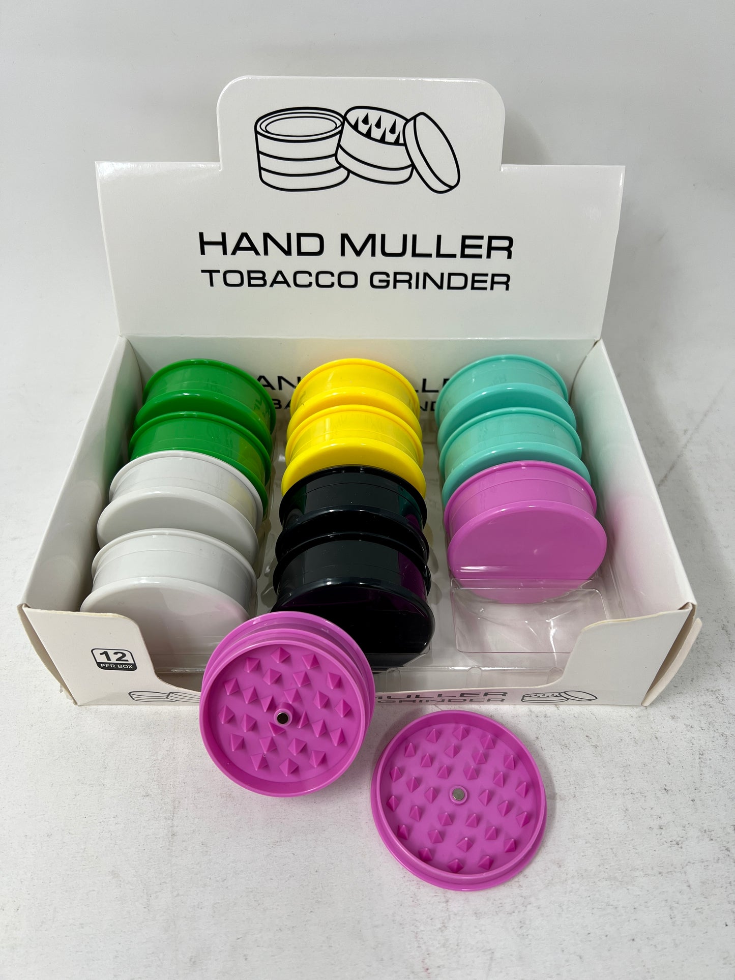 PLASTIC GRINDERS HAND MULLER 12CT ($1 EA)