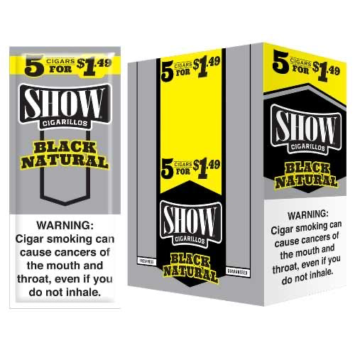 SHOW CIGARILLOS 5 FOR $1.49 X 15 POUCHES/UNIT BLACK NATURAL