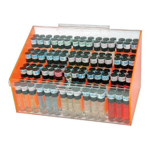 Body Oil Storage Perfume Fragrance, Acrylic Display Stand with Lock, 120 set $1.99 EA