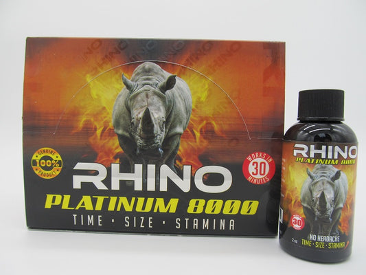 RHINO PLATINUM 8000 MALE ENHANCEMENT SHOTS 12ct/Box