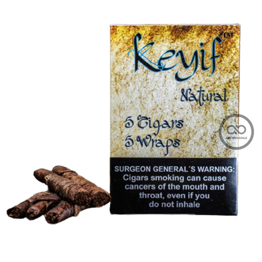 KEYIF CIGARS AND WRAPS (NATURAL) 5 WRAPS 5 CIGARS