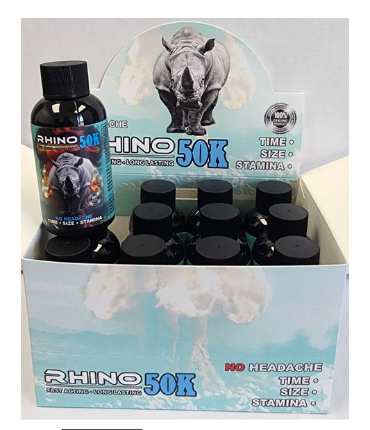 Rhino Shots 2oz 12pk Display Rhino 50K