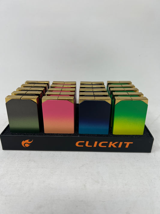 CLICKIT 2 SIDE TORCH & LIGHTERS 20 PC $3.99 EA