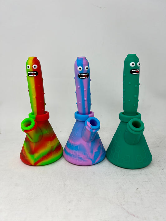 SILICON WATER PIPE PICKLE RICK 8IN