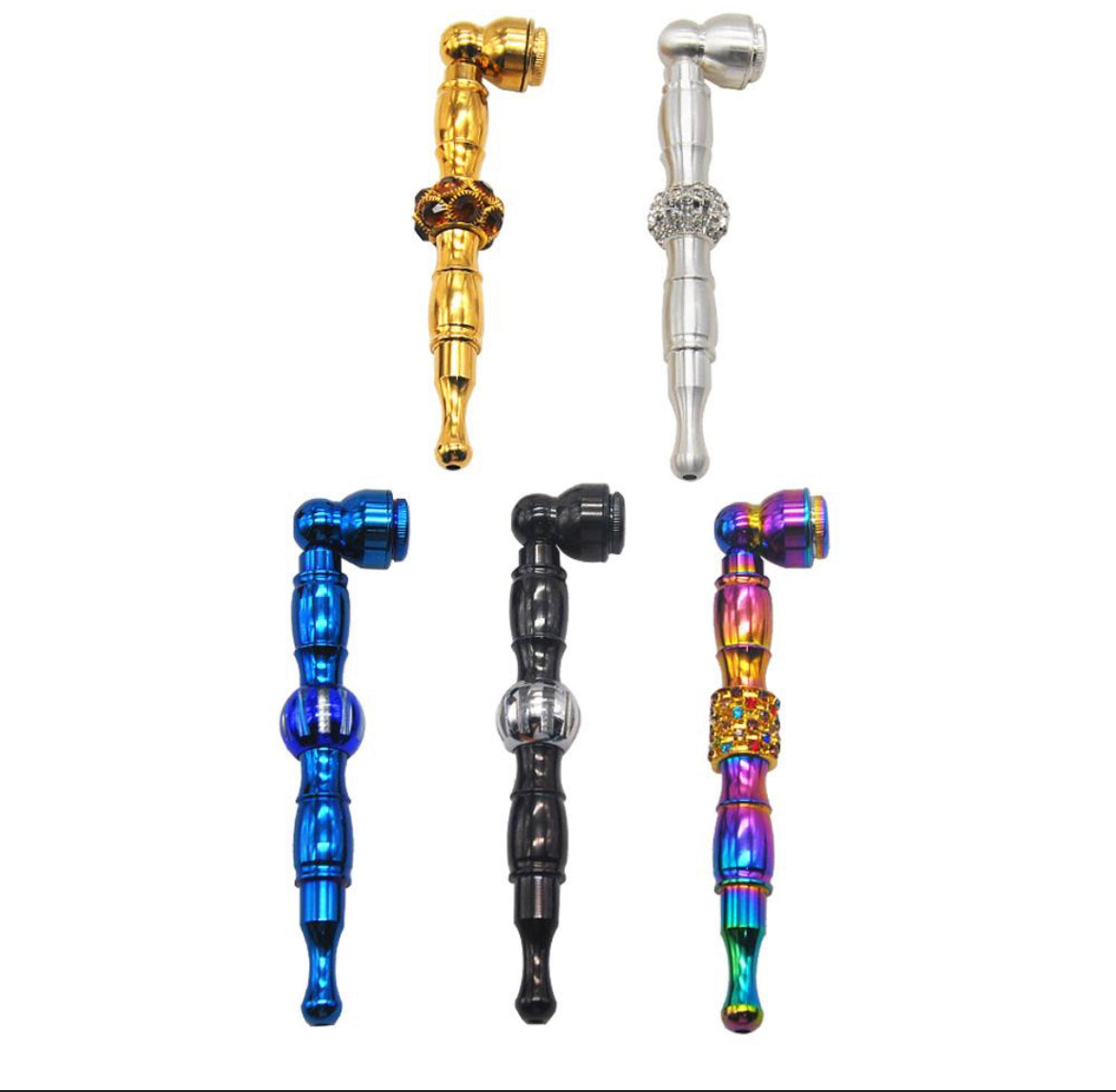 HAND PIPE WITH CAP ASSORTED COLORS 10 CT ($4.99 EA)