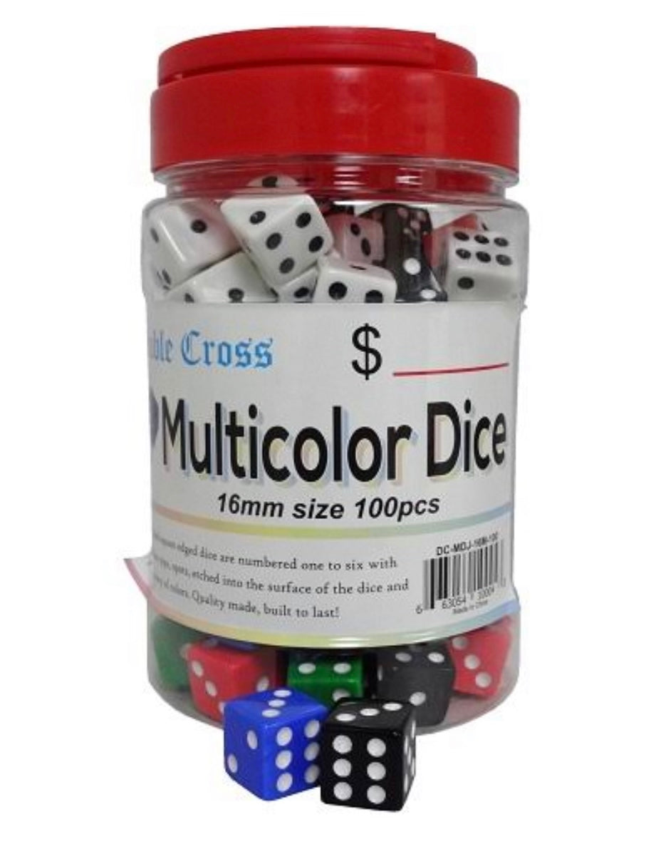 MULTICOLOR DICE 100 PCS