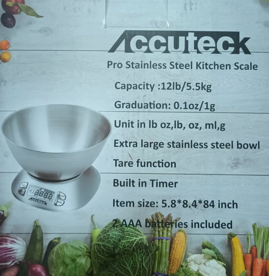 ACCUTECK PRO STAINLESS STEEL KITCHEN SCALE