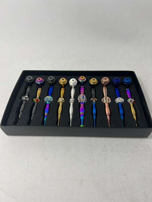 HAND PIPE WITH CAP ASSORTED COLORS 10 CT ($4.99 EA)